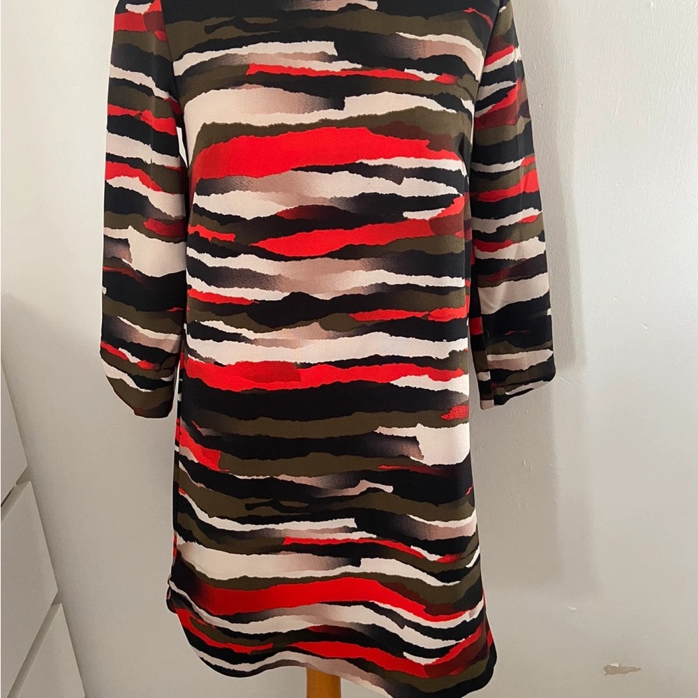 H&M Red and Black Patterned Mini Dress